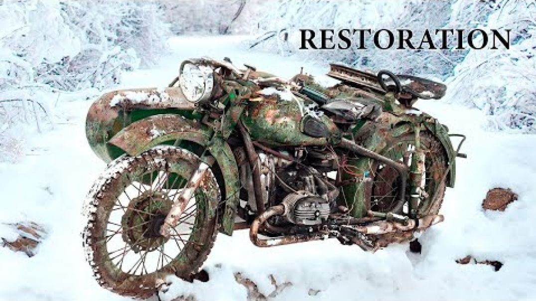 full RESTORATION from Trash to Incredible GOLD Motorcycle