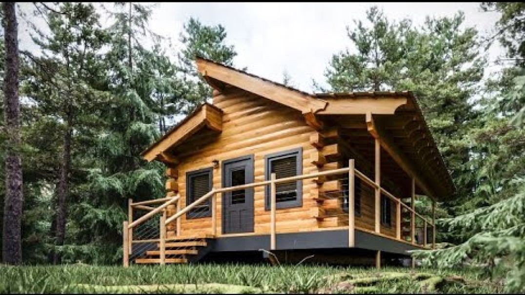 ⁣Log Cabin Building TIMELAPSE Built by ONE MAN