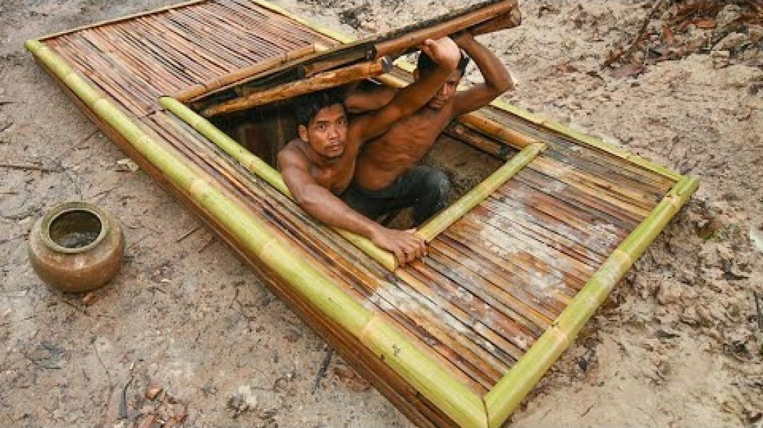 ⁣Building A Shelter Cave Undergrounds Bath Pools With Swimming Pools